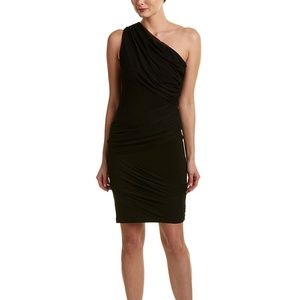 Alice + Olivia Cici Silk-Trim Shealth Dress